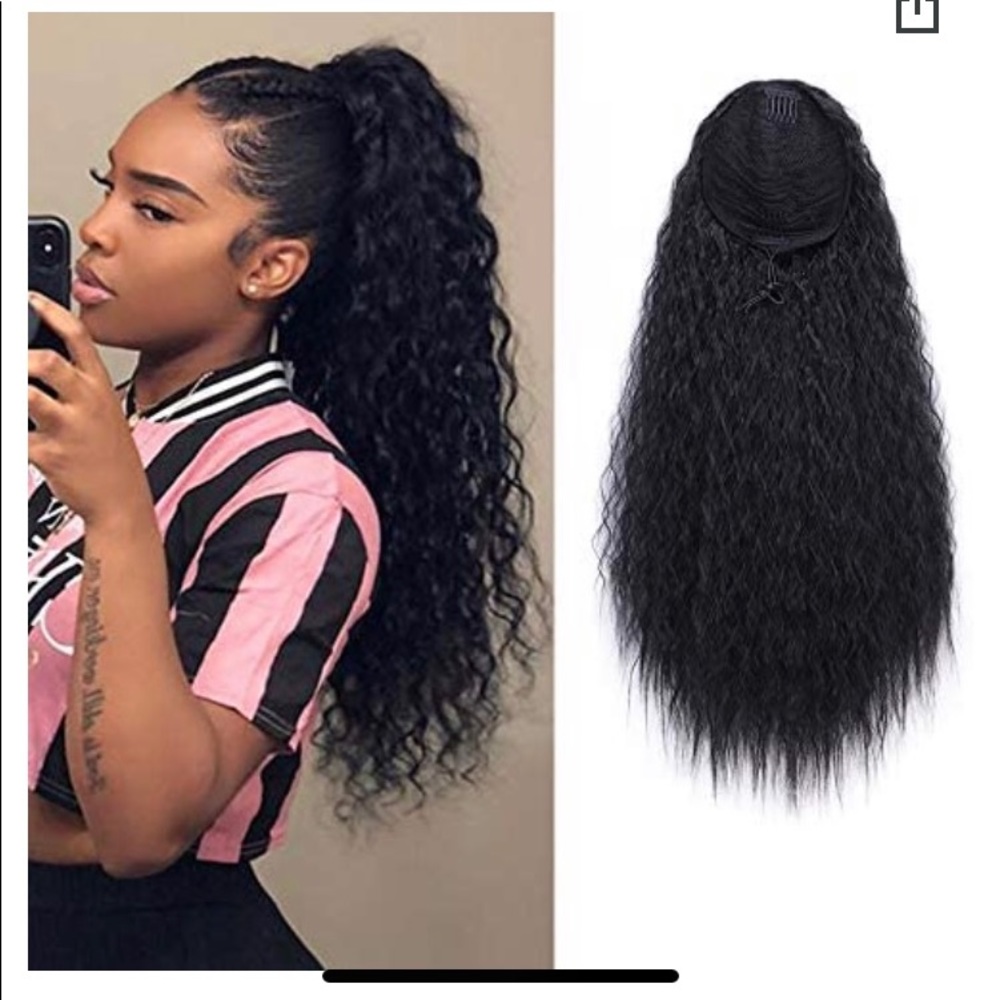 22 inch wavy ponytail clip on extension